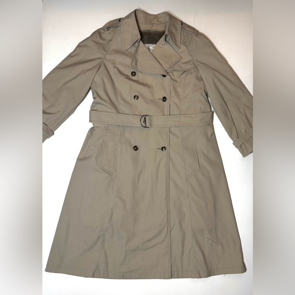 London Fog Women’s Long Belted Double Breasted Heavy Trench Coat Size-16 Reg